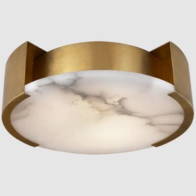 Visual Comfort Melange Small Flush Mount - Antique-Burnished Brass and Alabaster