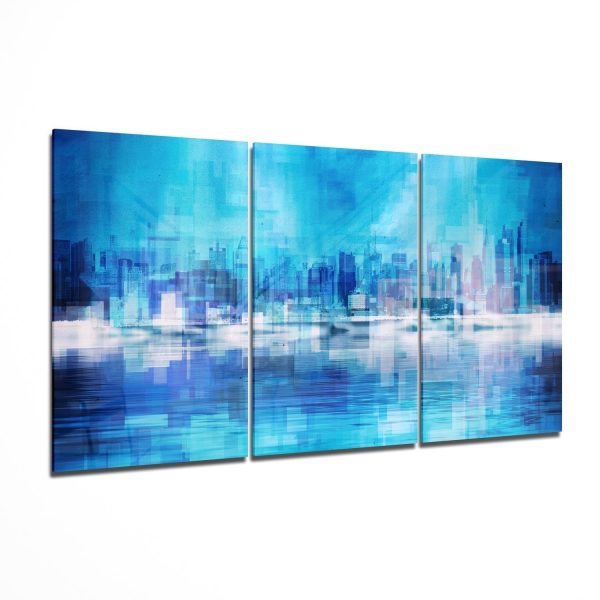 Blue City Mega Glass Wall Art | Bed Sava