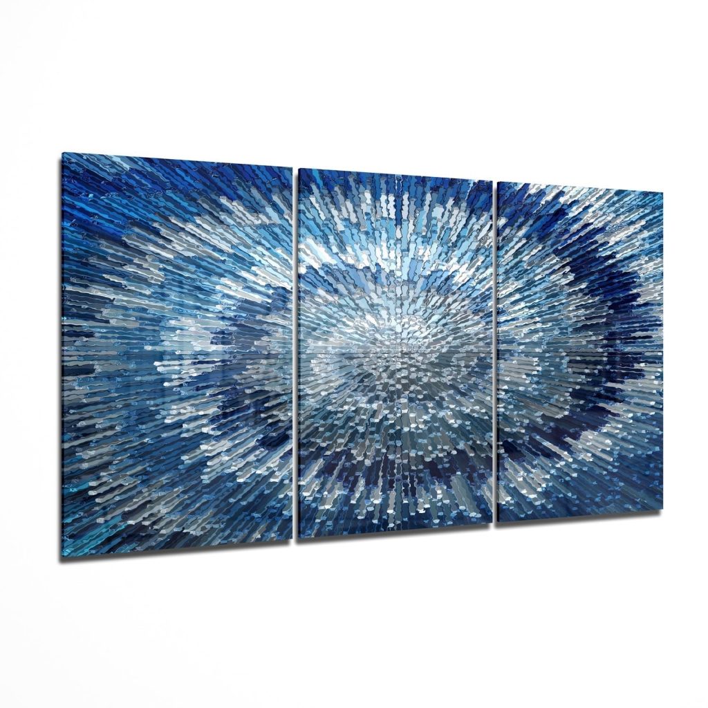 Blue Texture Mega Glass Wall Art