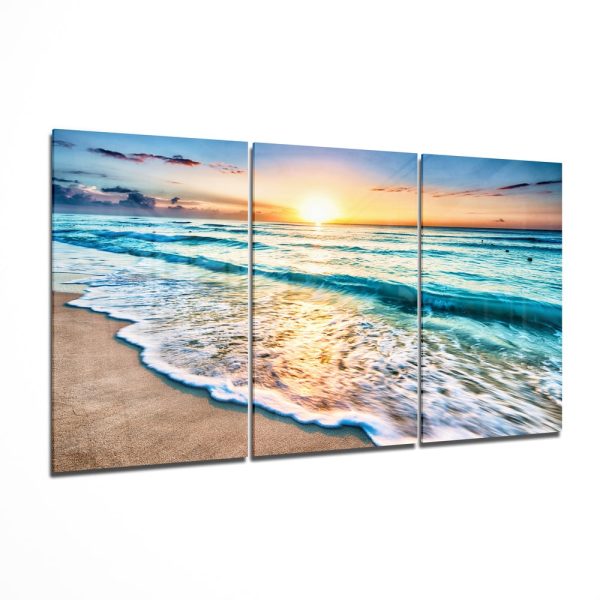 Turquoise Beach Mega Glass Wall Art | Bed Sava
