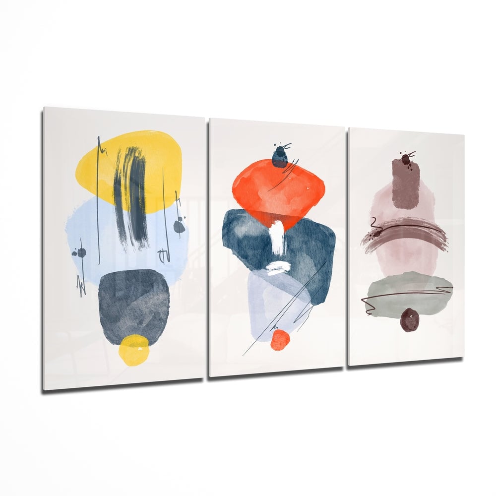 Abstract Shapes 4 Glass Wall Arts Mega Glass Wall Art