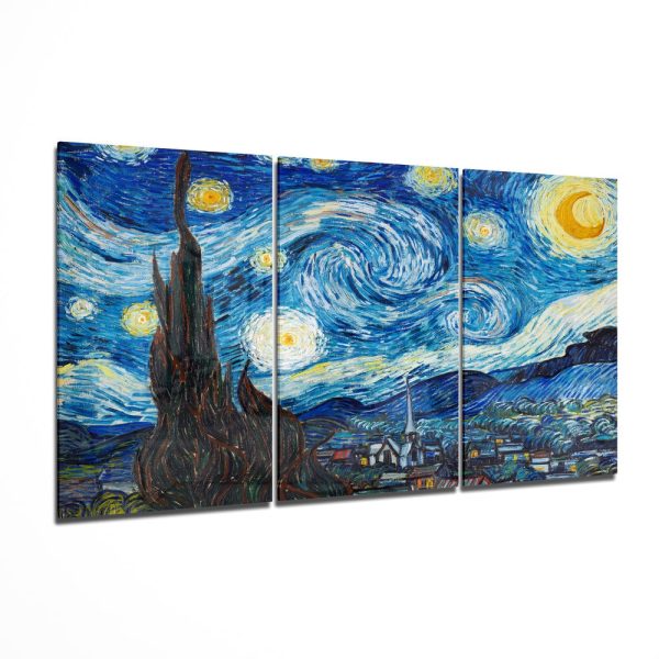 Van Gogh The Starry Night Mega Glass Wall Art | Bed Sava