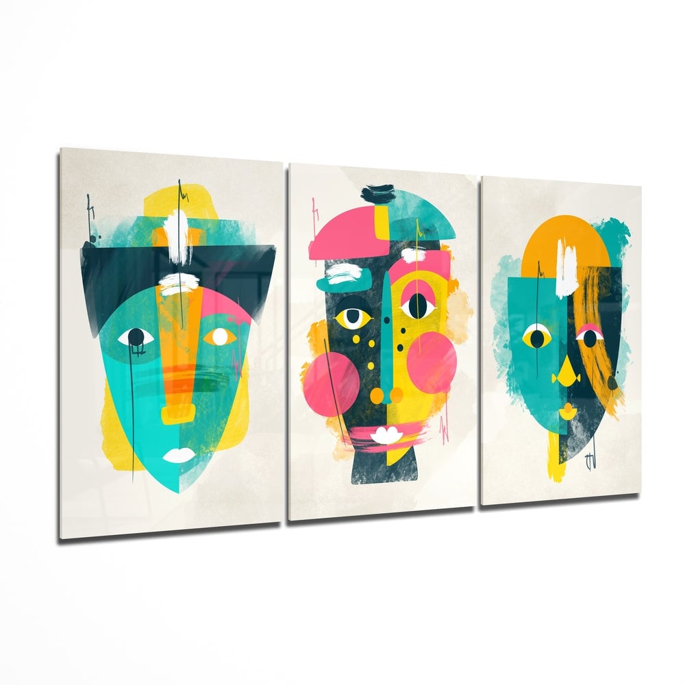 Abstract Shapes 9 Glass Wall Arts Mega Glass Wall Art