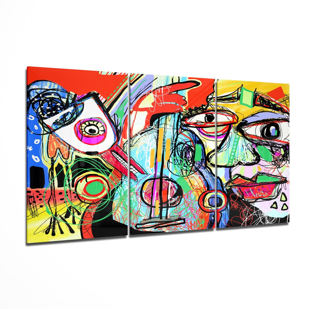 Abstract Cello Mega Glass Wall Art | Bed Sava