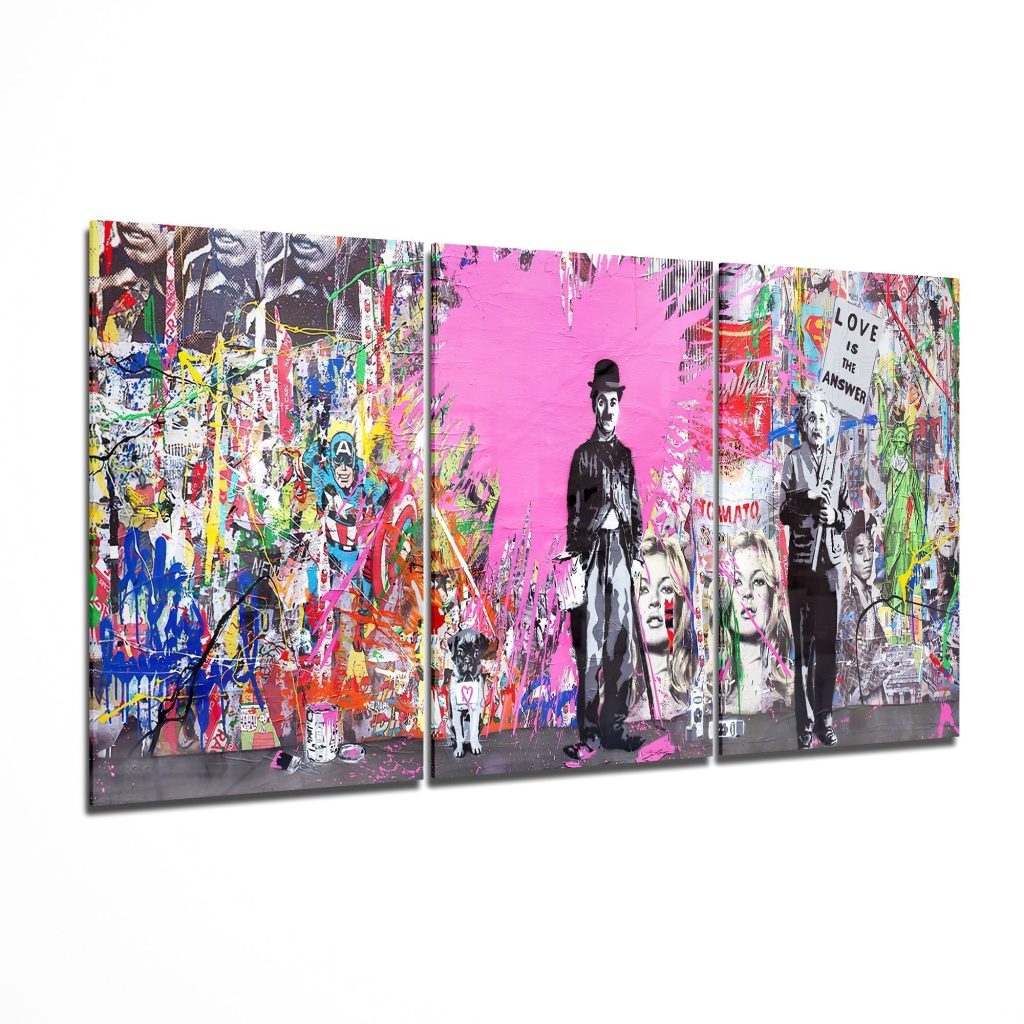 Charlie Chaplin - Banksy Glass Art Mega Glass Wall Art