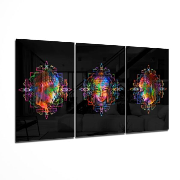 Buddha Mega Glass Wall Art | Bed Sava