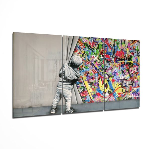 Behind The Curtain Mega Glass Wall Art | Bed Sava