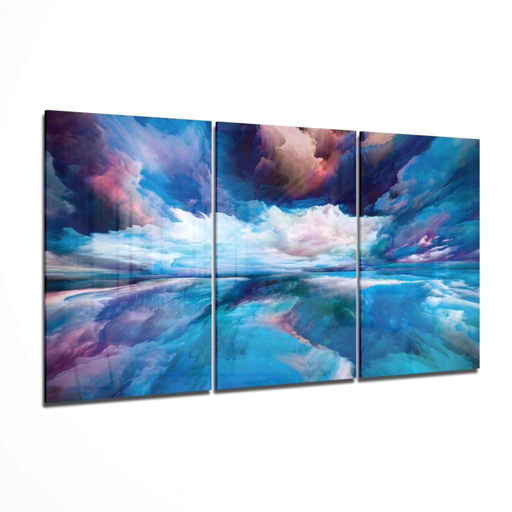 Blue Depth Glass Art Mega Glass Wall Art