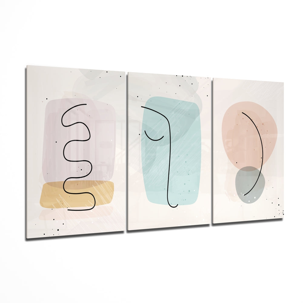 Abstract Shapes 6 Glass Wall Arts Mega Glass Wall Art
