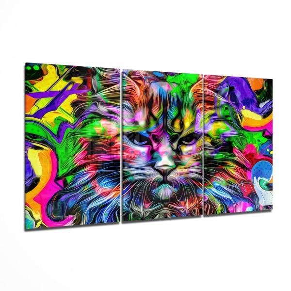 Cat Glass Art Mega Glass Wall Art | Bed Sava