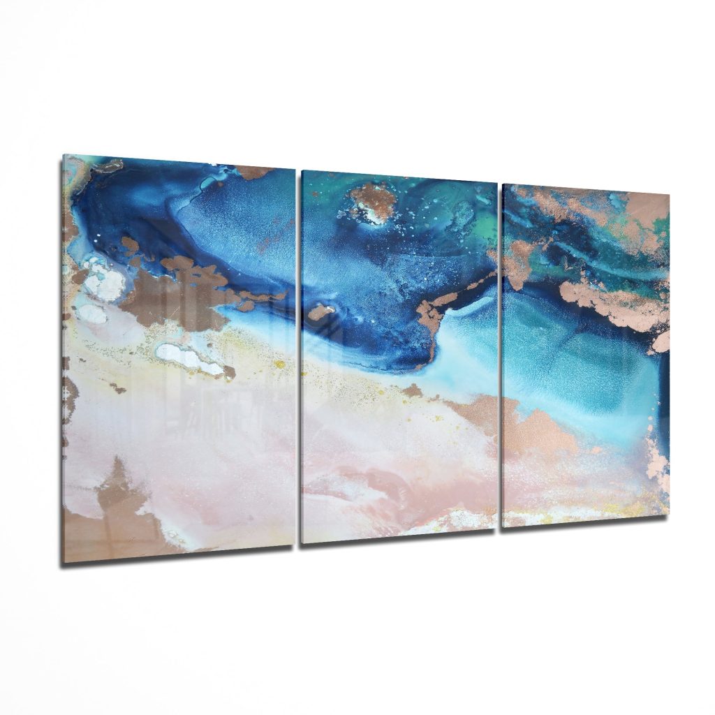 Blue Shore Glass Art Mega Glass Wall Art