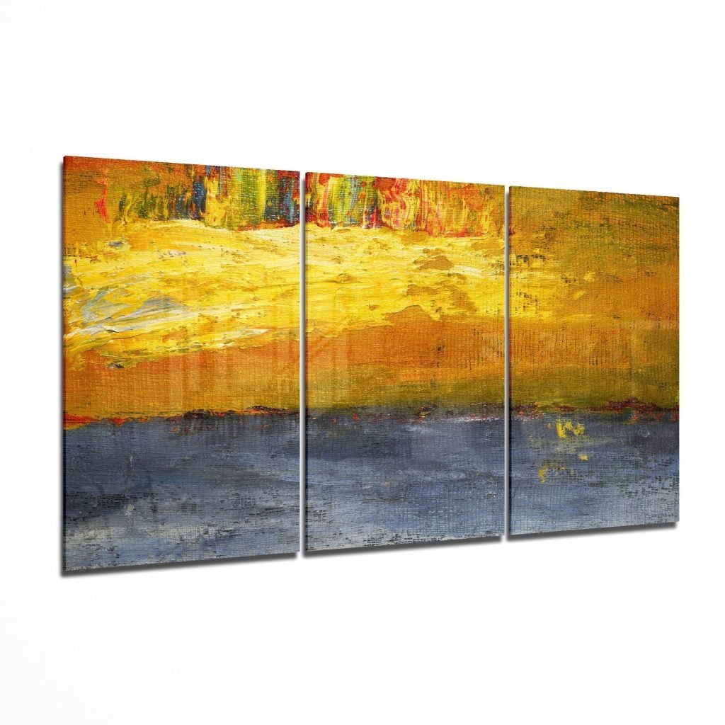 Abstract Yellow Glass Art Mega Glass Wall Art