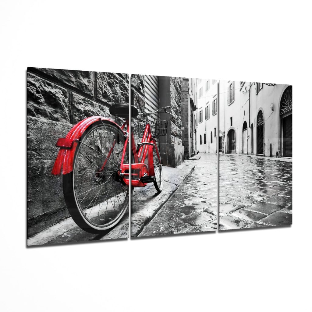 Bike And Street Glass Art Mega Glass Wall Art