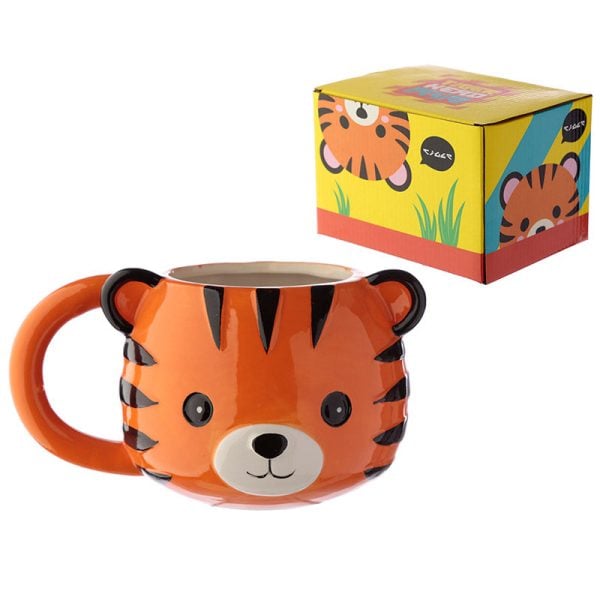 Ceramic Shaped Head Mug  Adoramals Tiger | Bed Sava