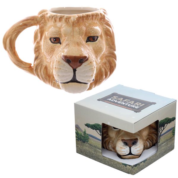 Ceramic Shaped Head Mug  Lion | Bed Sava