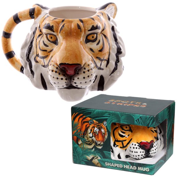 Ceramic Shaped Head Mug  Tiger | Bed Sava
