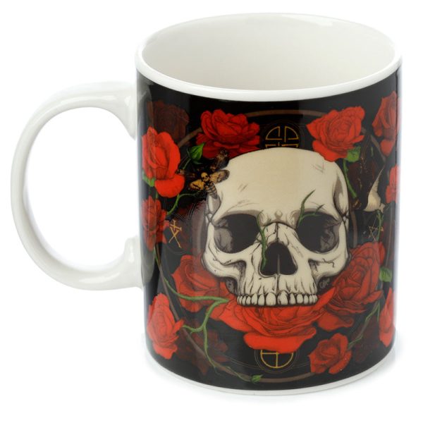 Porcelain Mug  Skulls  Roses | Bed Sava