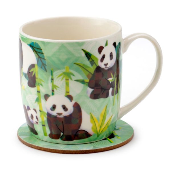 Porcelain Mug  Coaster Set  Panda Kingdom | Bed Sava