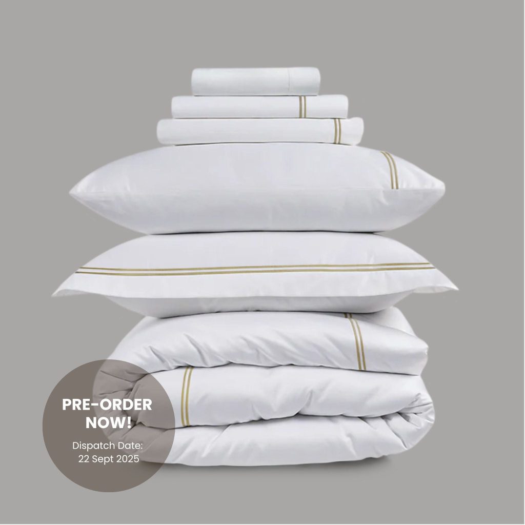 800 Thread Count Egyptian Cotton Margaret LUXE Bedding Set  Bone Double  Brilliant WhiteBone | Bed Sava