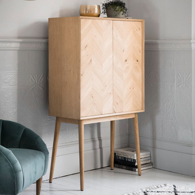 Modern Oak Cocktail Cabinet - Milan