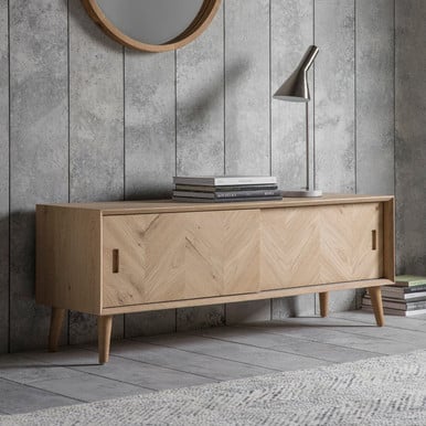 Modern Oak Media Unit - Milan