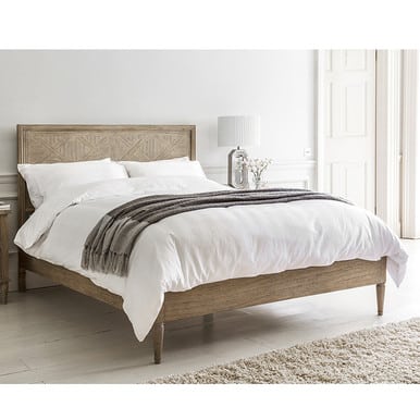 French Grey Oak Bed king 5' 150x200 cm