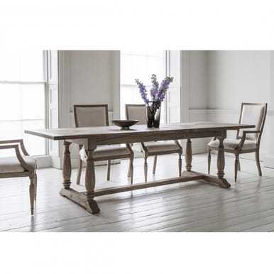 French Grey Oak Extending Dining Table
