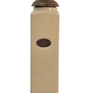 Ceramic Rice Jar with Mango Wood Lid | Bed Sava
