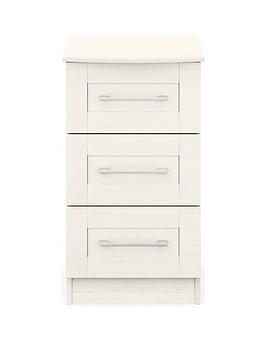 One Call Frodsham Ready Assembled 3 Drawer Bedside Chest