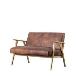 Gallery Direct Neyland Brown Leather 2Seater Sofa  Modern | Bed Sava