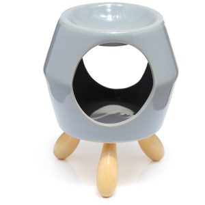 Ceramic Grey Abstract Eden Oil Burner with Feet | Bed Sava