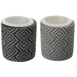 Concrete and Ceramic Grey Pattern Eden Oil Burner | Bed Sava