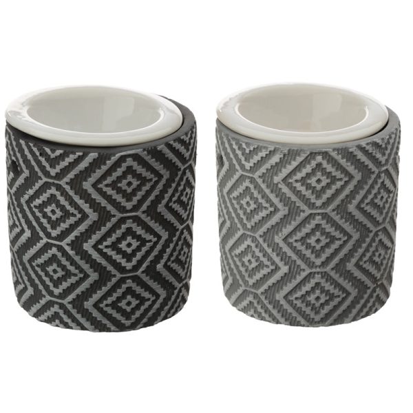 Concrete and Ceramic Grey Pattern Eden Oil Burner | Bed Sava