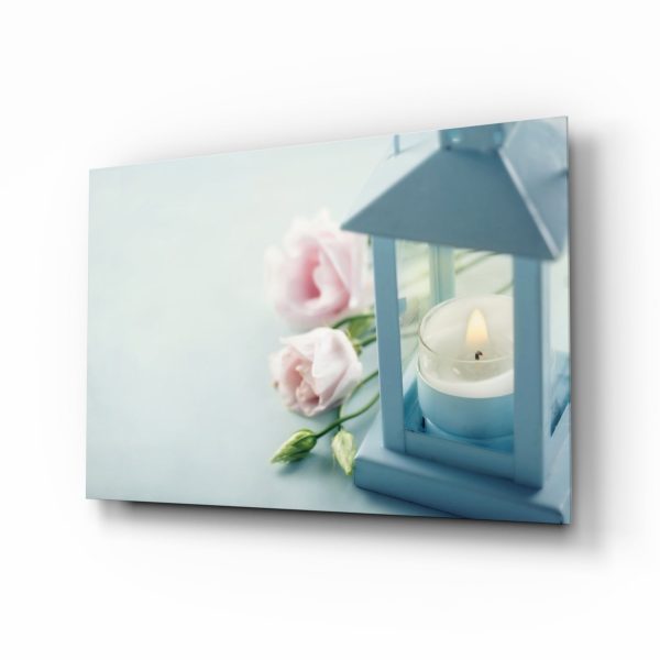 Candle  Rose Glass Wall Art | Bed Sava