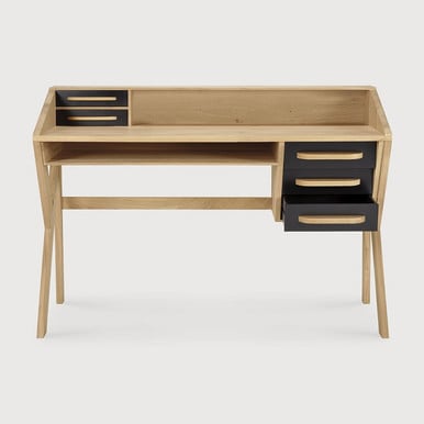 Ethnicraft Retro Oak Desk Origami black