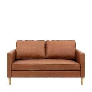Gallery Direct Osborne Vintage Brown Leather 2Seater Sofa  Modern | Bed Sava