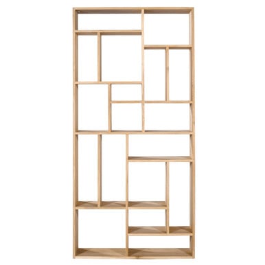 Ethnicraft Oak Open M Rack Solid Oak Bookcase Display - Mondrian Design - 104x30x219 cm - New