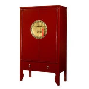 Oriental Red Lacquer Wardrobe cream white | Bed Sava