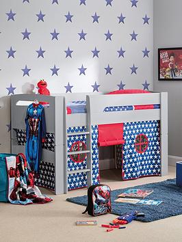 Julian Bowen Nova Grey Midsleeper Bed With Blue Star Tent