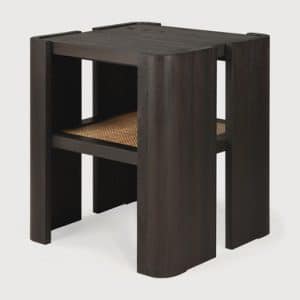 Ethnicraft Panel Dark Brown Teak Side Table | Bed Sava