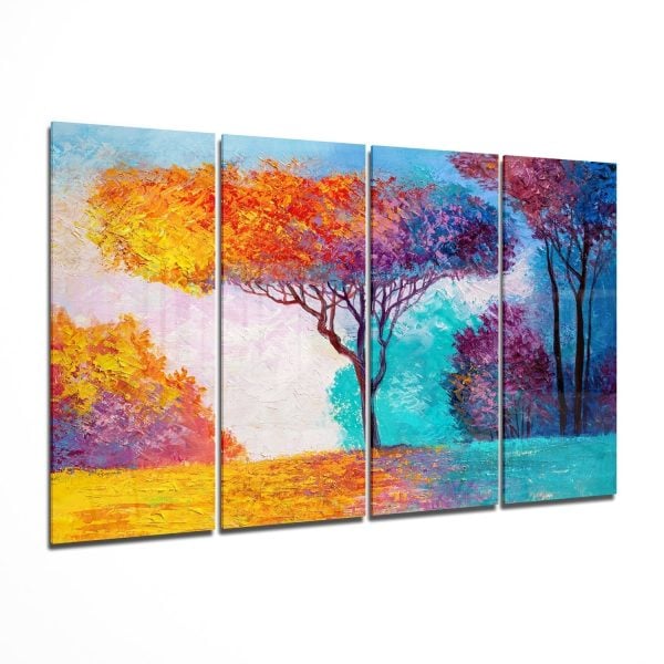 Tree of Life 4 Pieces Mega Glass Wall Art 150×92 cm | Bed Sava