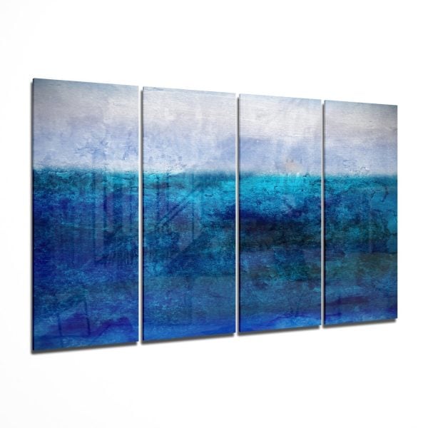 Blue Horizon 4 Pieces Mega Glass Wall Art 150×92 cm | Bed Sava