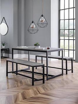 Julian Bowen Staten 120 Cm Dining Table + 2 Benches