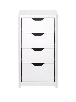 Very Home Aspen Slim 4 Drawer Chest - White Oak Effect