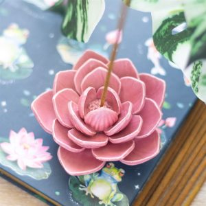 Pink Water Lily Incense Stick Holder | Bed Sava