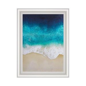 Aqua Ocean Waves 3 Framed Picture  Aqua | Bed Sava