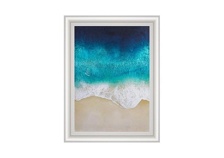 Aqua Ocean Waves 3 Framed Picture - Aqua