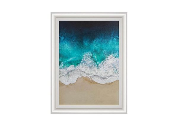 Aqua Ocean Waves 4 Framed Picture  Aqua | Bed Sava