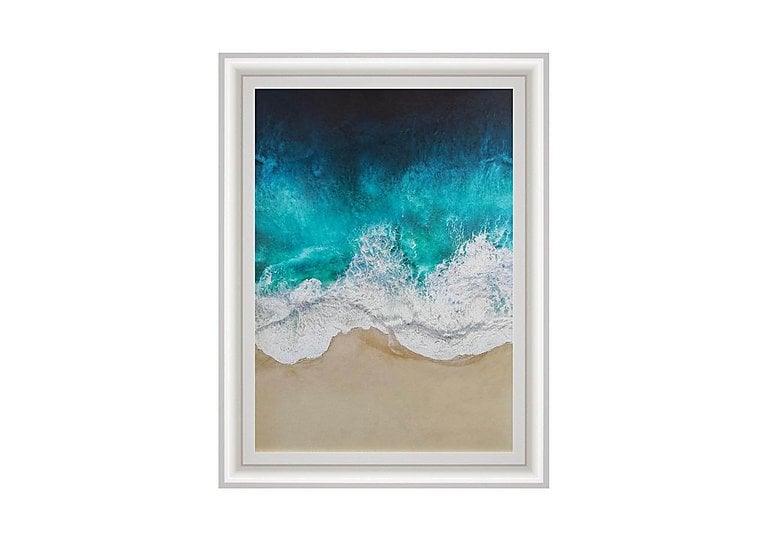 Aqua Ocean Waves 4 Framed Picture - Aqua