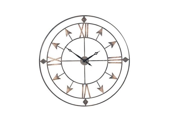 Large Antique Grey  Gold Wall Clock | Bed Sava